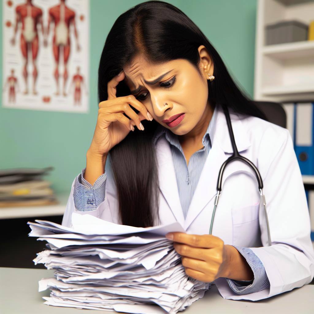 A stressed medical provider looking at denied claims